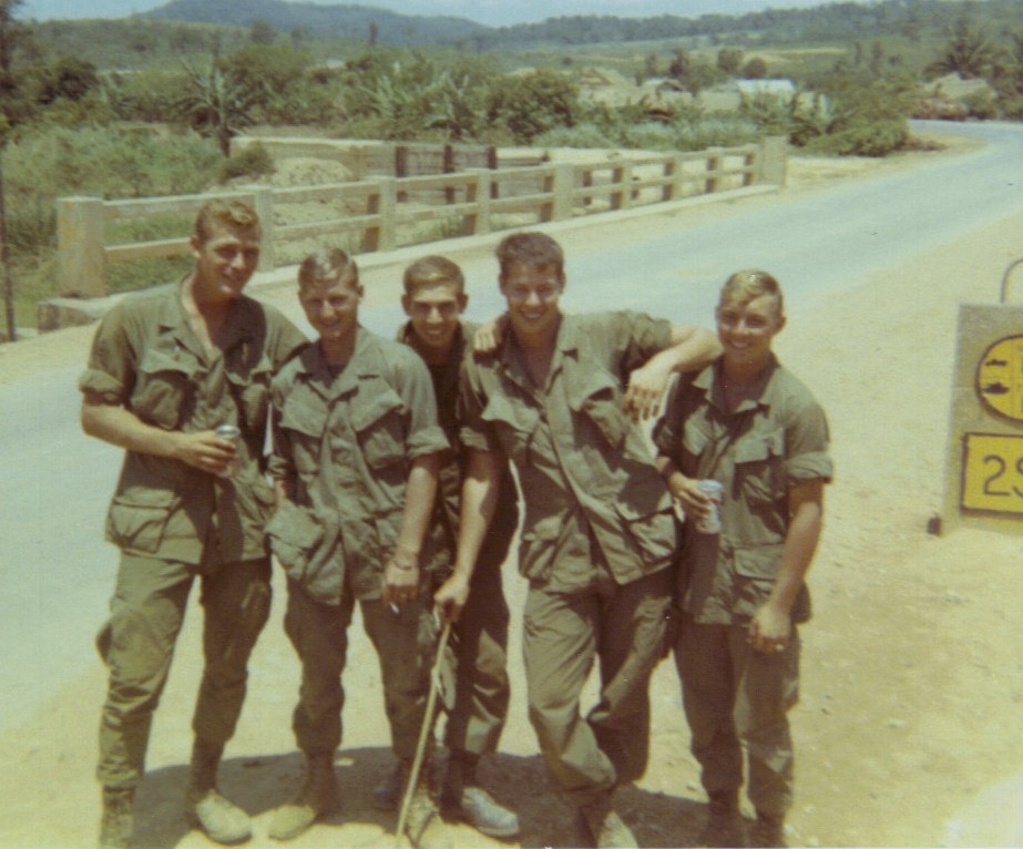 Viet Nam 1968 Sgt Bruce on left; Bill Brischke 2nd from right; others ukn