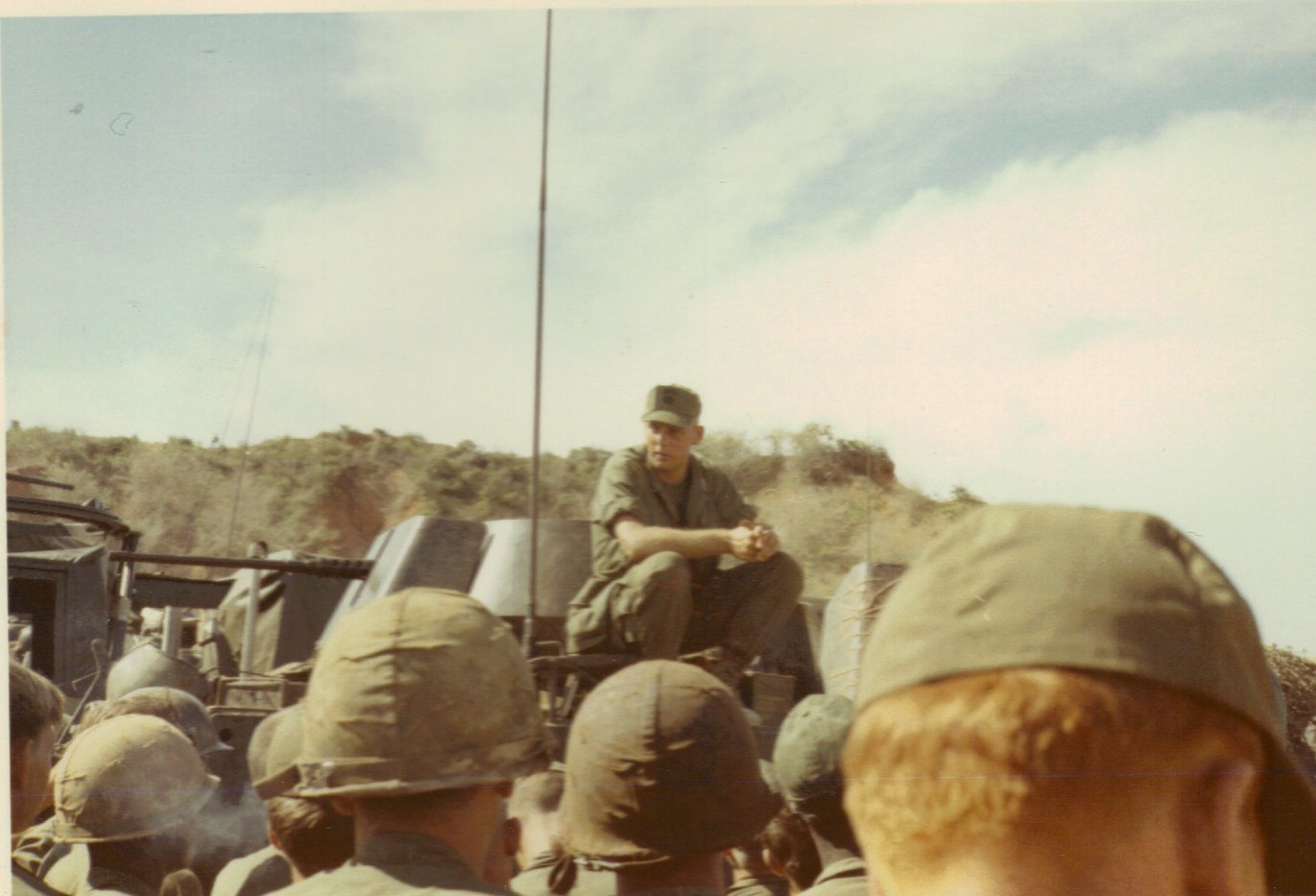 Cpt Abrams giving a pep talk South China Sea