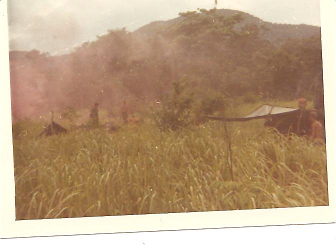 Awaiting supplies from chopper in mountain jungle